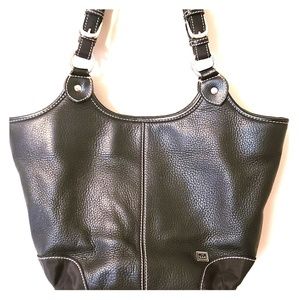 The Sak Black Pebbled Leather Bucket Bag